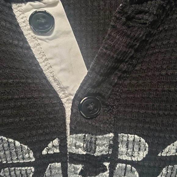 VINTAGE MENS LUCKY BRAND BLACK COBRA FORD MOTOR MUSTANG HENLEY LONG SLEEVE L - Picture 9 of 10